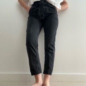 DANCE & MARVEL  WASHED BLACK PAPERBAG JEANS - S
